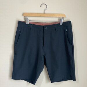 7 Diamonds Aeroplane Performance Shorts Men's 34 Flat Front Blue/Grey